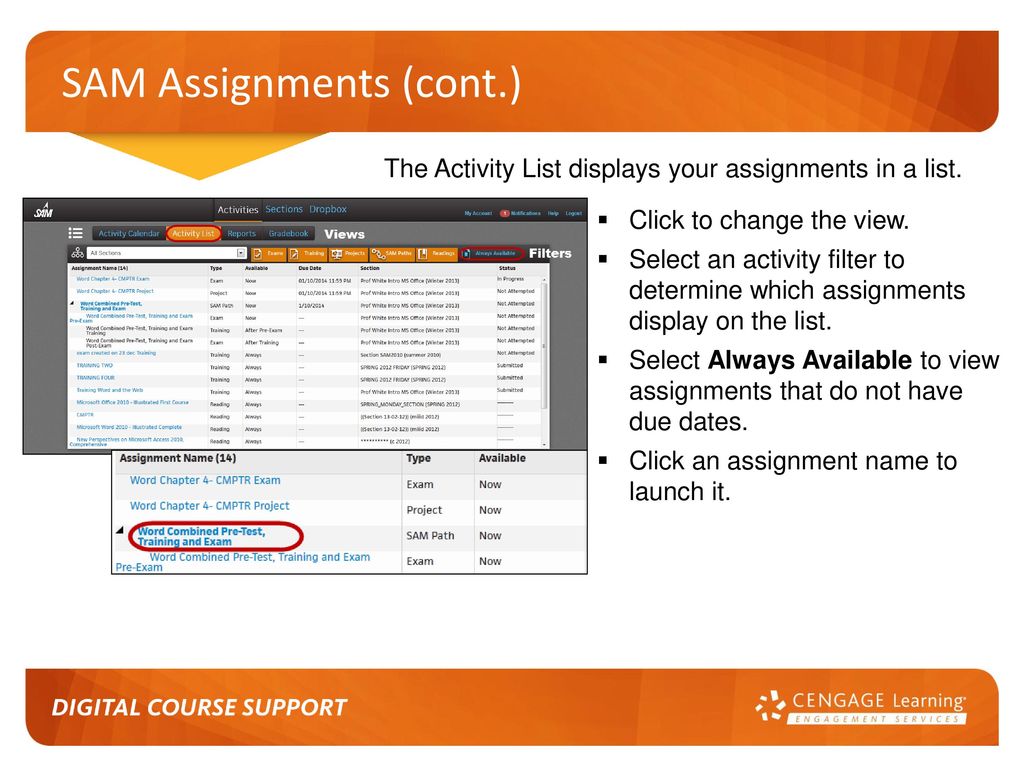 Sam assignments 2010